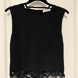 A.L.C Black Women's Top with Lace Detail